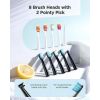 2 Packs Sonic Electric Toothbrushes Lot Rechargeable for Adults & Teens 10 Brush Heads 2 Travel Cases,5 Modes with Smart Timer Lightweight for Travel