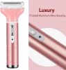 Electric Razor for Women, 4-in-1 Women's Body Hair Removal, Pubic Shaver Bikini Trimmer for Eyebrow Face Body Underarm, Portable Ladies Shaver, Women'