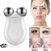 Microcurrent-Facial-Device, Microcurrent Face Massager Roller for Skin Care, Facial Massager Face Rollers for Women & Men, Glossy White