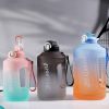 YCALLEY Sport Water Bottle Reminder Silicone Sith Straw Waterbottle Items Fitness Big Bottles 1500ML / 2300ML / 3800ML Sport