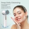 Electric LED Facial Cleansing Brush Set 6 in 1,Rechargeable Waterproof Portable White Face Cleanser and Exfoliating, Suitable for Oily Dry Sensitive S